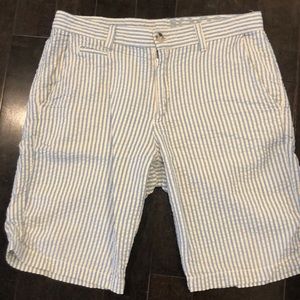 Men’s 100% Cotton Seersucker Shorts Light Blue